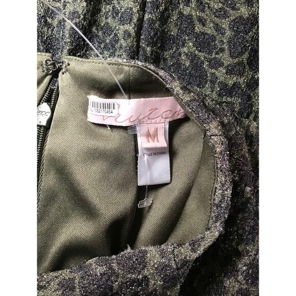 Hutch Women Kari Midi Dress Sz. Med Green Cheetah Print Slinky Sexy Sleeveless - Picture 10 of 12